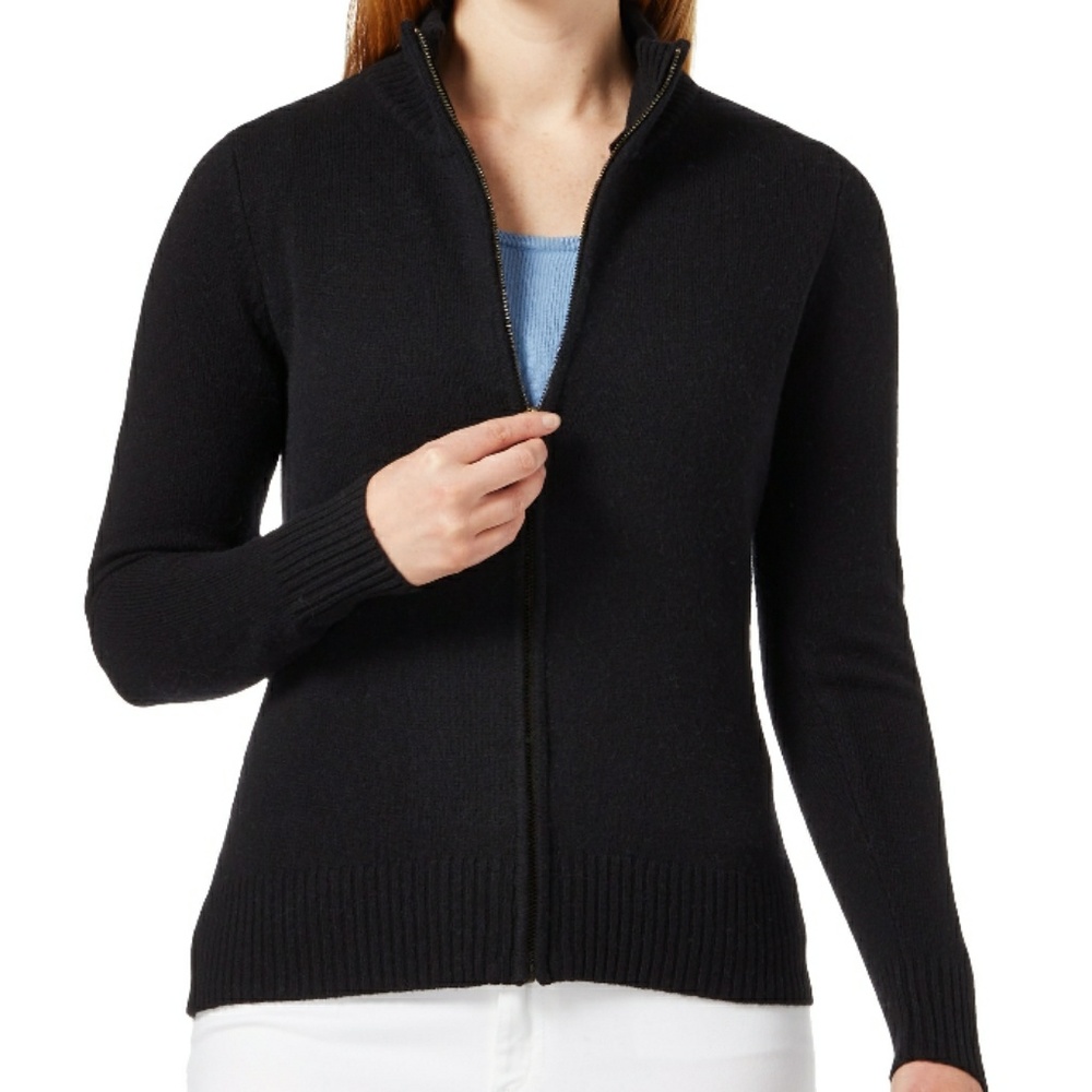 Express Black zipper knitted top